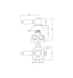 Huber Victorian 3-tieventtiili ruostumatonta terästä VT0002702A