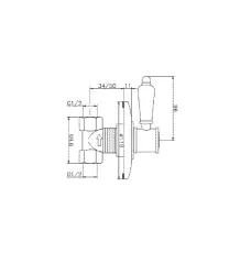 Huber Victorian sisäänrakennettu sulkuventtiili pronssi VT00031027