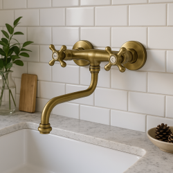 PB Nostalginen keittiöhana Classic C seinäasennettava hana Pronssi 10.2722