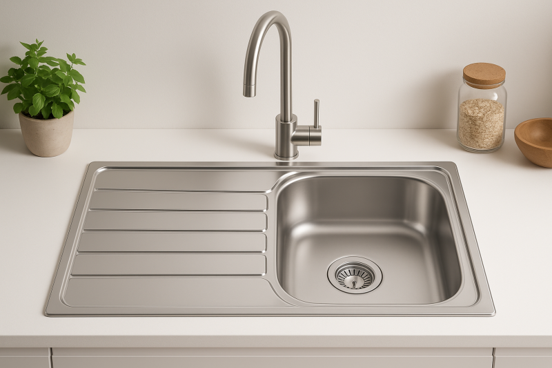 Franke Spark SKX 611 ruostumattomasta teräksestä tiskiallas, päällirakenne, kuivaustelineellä 86x50cm 101.0315.545