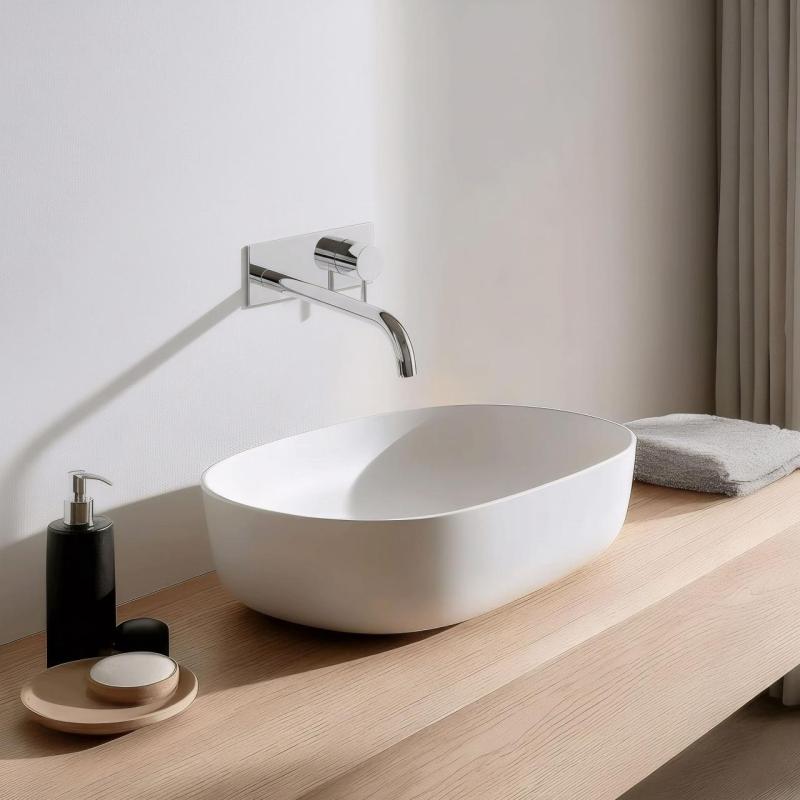 Waterevolution Flow upotettava pesuallashana peitelevyllä, kromi ja 25cm ulostulo T1161B01-25