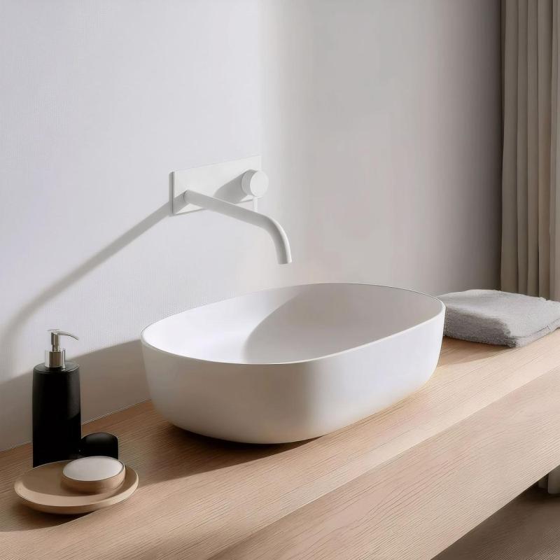 Waterevolution Flow inbouw wastafelkraan met afdekplaat mat wit met uitloop 25cm T1161BBR-25

Waterevolution Flow upotettu pesuallashana peitelevyllä, matta valkoinen, 25 cm ulosotto, T1161BB