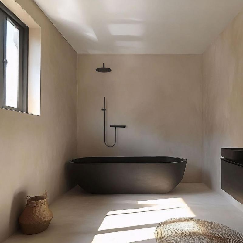 Waterevolution Flow suihkutermostaatti suihkuvarusteilla musta T140TPR