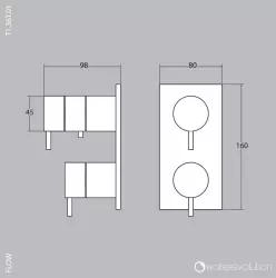 Waterevolution Flow inbouw douchethermostaat met 3 uitgangen chroom T136TB01