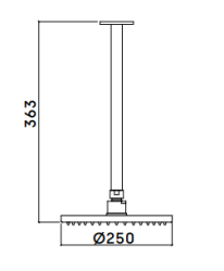 Waterevolution Flow regendouche 200mm met plafondmontage mat zwart T1642PR