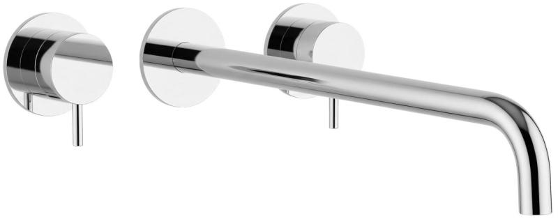 Waterevolution Flow 3-hole Built-in Washbasin Faucet Chrome with spout 25 cm T1163F01-25