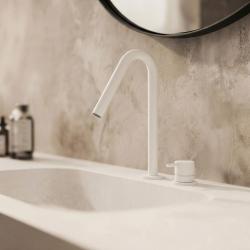 Waterevolution Flow 2-reikäinen pesuallashana, mattavalkoinen, pieni V 120 mm:n suutin T1121VBR