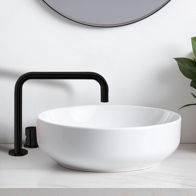 Waterevolution Flow 2-reikäinen pesuallashana mattamusta T112HPR