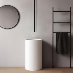 Waterevolution Flow plafond wastafelkraan met uitloop, mat zwart T1678PR
