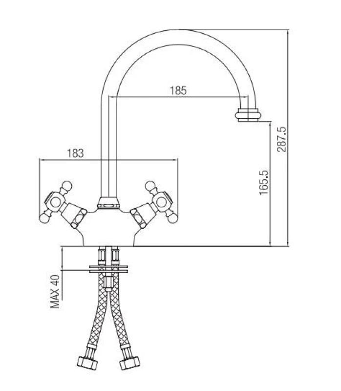 PB Nostalginen keittiöhana V1905 Kromi