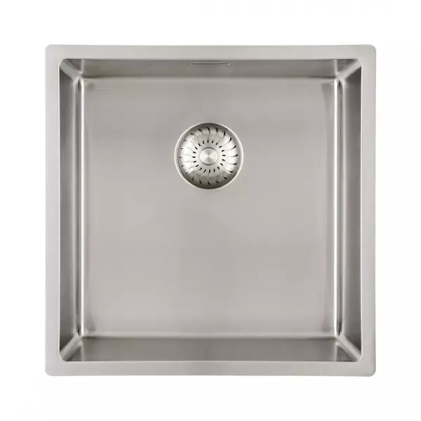 Caressi R10 roestvrijstalen gootsteen 40x40cm voor onderbouw, vlakbouw en opbouw CAPP40R10