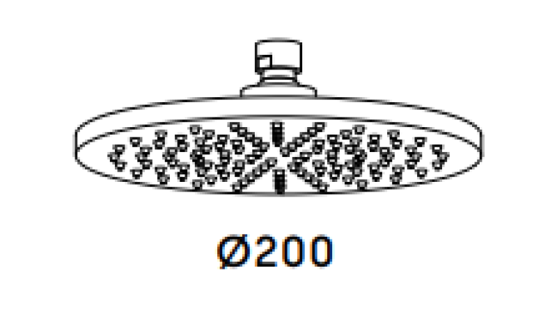 Waterevolution Flow suihkupää 200 mm kromi T164301
