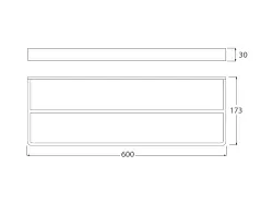 Waterevolution Deep kaksoispyyheteline 60 cm mattavalkoinen A212DBR