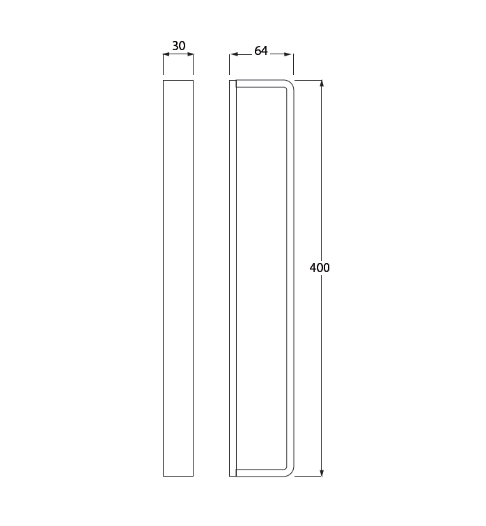 Waterevolution Deep pystysuora pyyheteline 40cm ruostumaton teräs A216IE