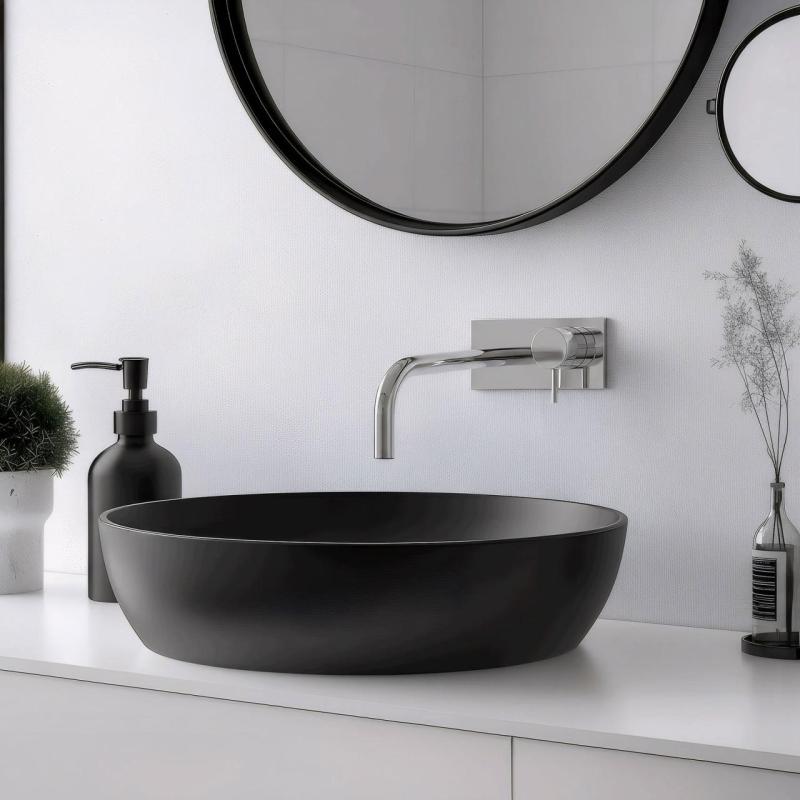 Waterevolution Flow upotettava pesuallashana peitelevyllä, kromi, 15cm ulostulo T1161B01-15