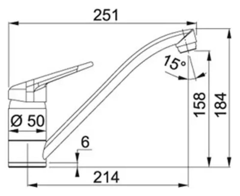 Franke Keittiöhana Delta Novara Plus kiinteä juoksuputki kromi 115.0347.142