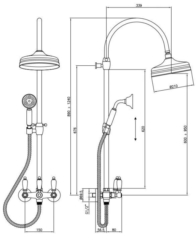 PB klassieke doucheset opbouw met regendouche telescopische douchekolom chroom 1208854872

---

PB klassinen suihkusarja, jossa on sadesuihku ja teleskooppinen suihkupylväs, kromi 1208854872