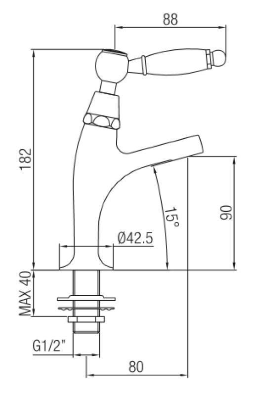 PB klassinen suihkuhana valkoisella kahvalla kylmä vesi pieni malli pronssi 1208854902