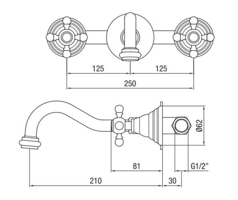PB klassieke inbouw muurkraan met sterknoppen 20 cm uitloop Chroom 1208855072

PB klassinen seinään rakennettu hana tähtinupilla, 20 cm ulosvirtaus, kromi 1208855072