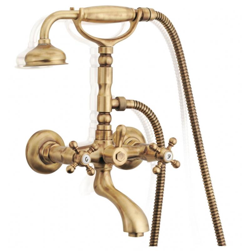 PB klassinen hanan pinta-asennettava kylpyhuonehanasarja, vahvat nupit, kromi, käsisuihku mukana 1208855152