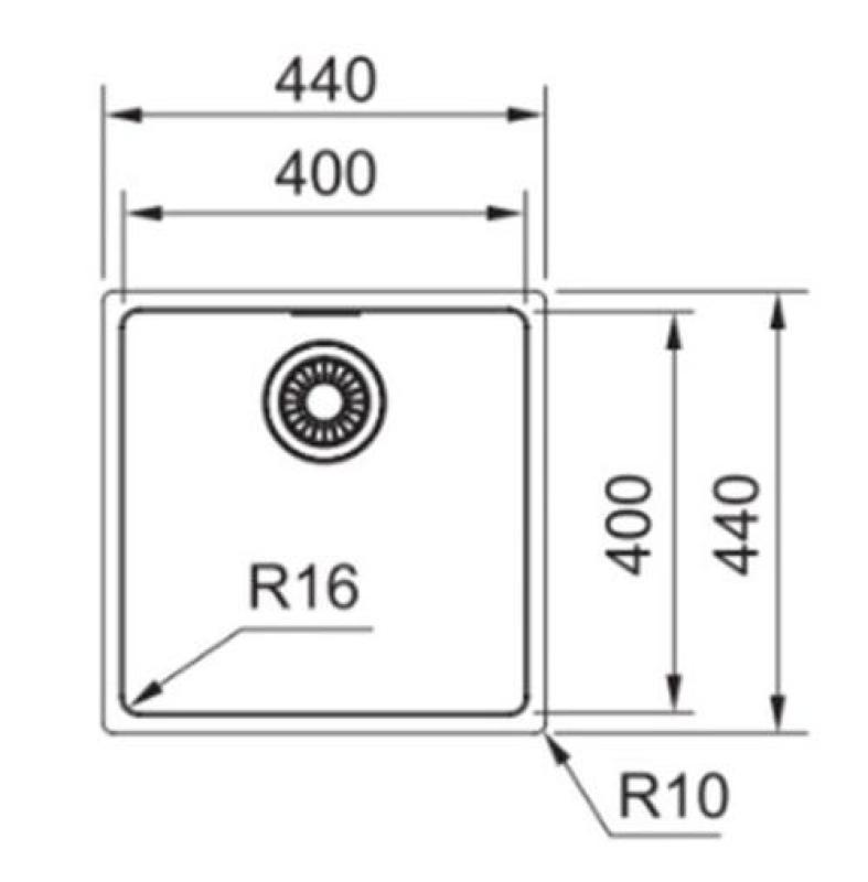 Franke Maris MRX 110.40 ruostumaton teräs upotettava pesuallas 40x40 1220527791