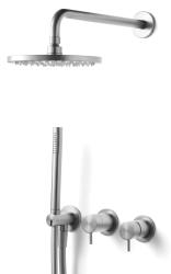 Waterevolution Flow ingebouwde doucheset met thermostaat, regendouche en handdouche massief RVS 1208889792