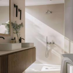 Waterevolution Flow ingebouwde doucheset met thermostaat, regendouche en handdouche massief RVS 1208889792