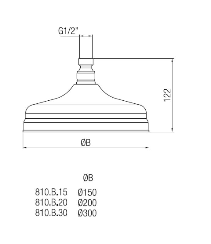PB klassinen sadesuihku 30 cm ruostumaton teräs 1208898862