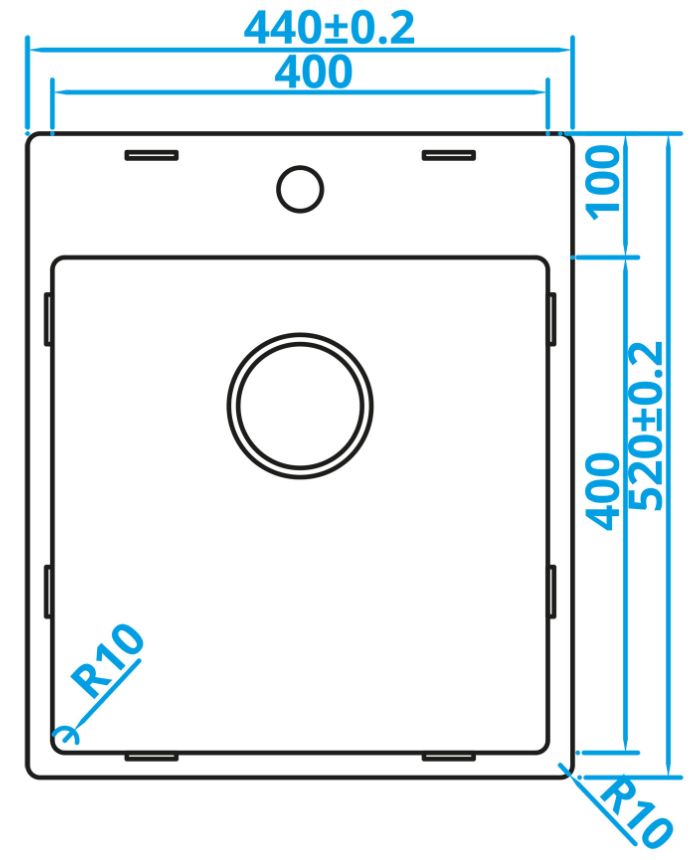 Caressi Basic Line RVS pesuallas 40x40 tasoasennus hanapenkillä CABLPP40KR10 1208920510