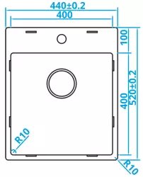 Caressi Basic Line RVS pesuallas 40x40 tasoasennus hanapenkillä CABLPP40KR10 1208920510