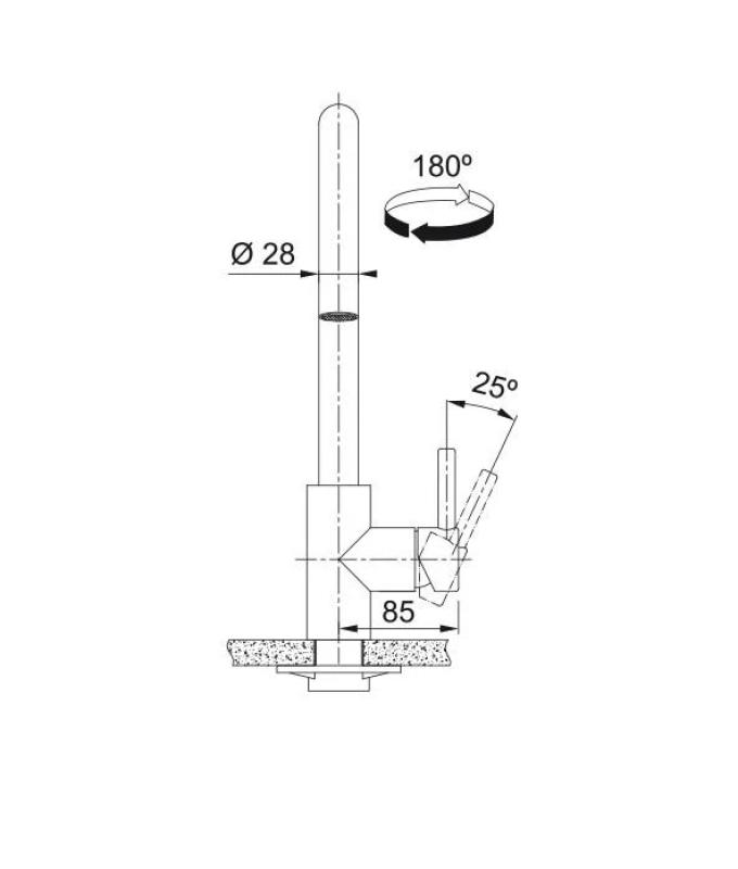 Franke Keittiöhana Kubus ulosvedettävä käsisuihku ruostumaton teräs 115.0529.207