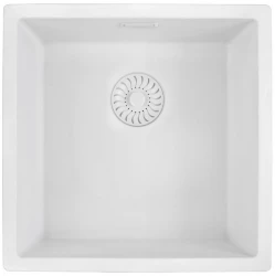 Caressi White Line valkoinen kvartsiallas 40 cm tasoon asennettava CAGRPP40WH-FL 1208921336