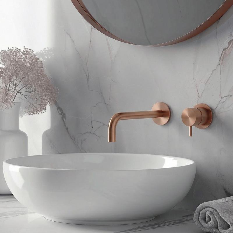 Waterevolution Flow Upouusi pesuallashana PVD harjattu kupari, ulostulo 21 cm T116BCPE-21