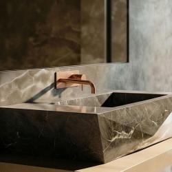 Waterevolution Flow upotettava pesuallashana PVD Harjattu Kupari -peitelevyllä ja 15cm ulostulolla T1161CPE-15