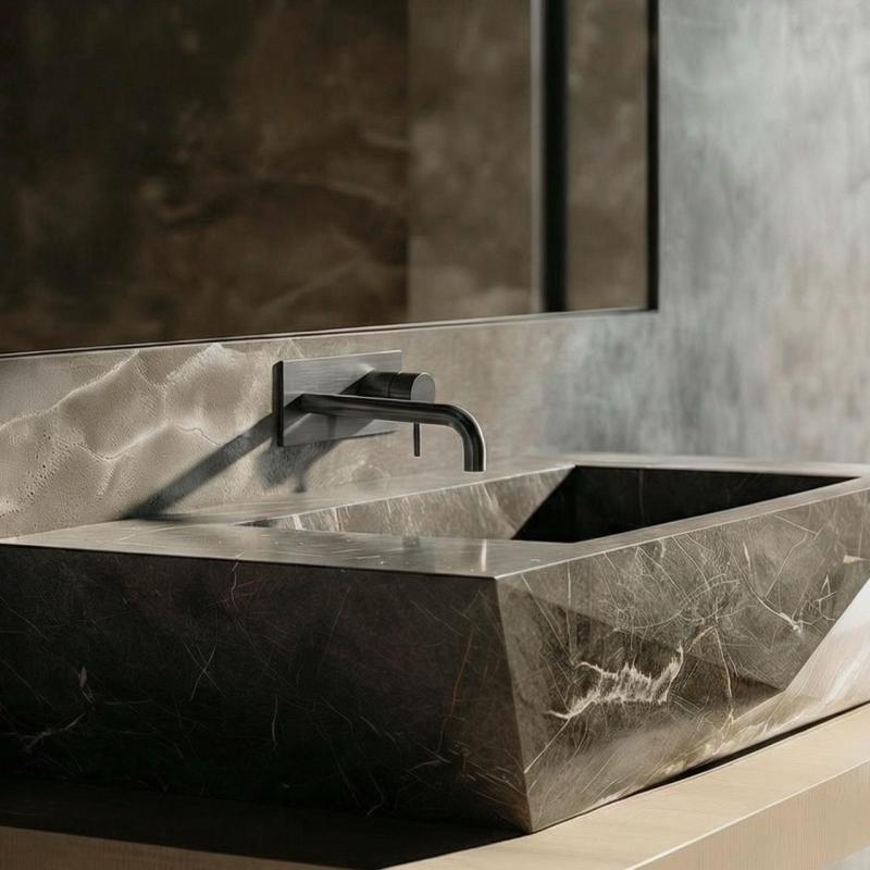 Waterevolution Flow upotettava pesuallashana PVD Gun Metal -peitelevyllä ja 15 cm ulostulolla T1161GME-15