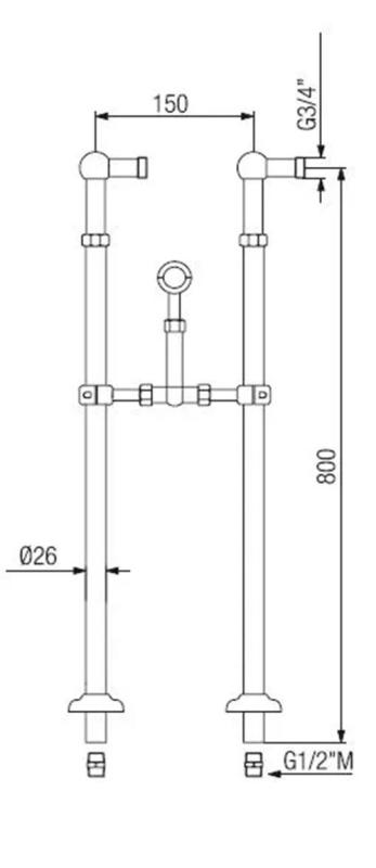 PB Vapaasti seisova kylpyammehana nostalginen tähtinupit RST 6000