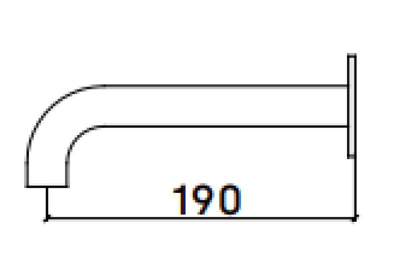 Waterevolution Flow badkraan chroom T16711901 uitloop lengte 19cm