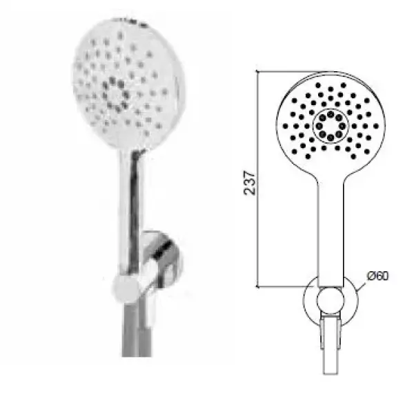 Waterevolution Flow ronde handdoucheset compleet met muuraansluiting volledig RVS T1621RIE