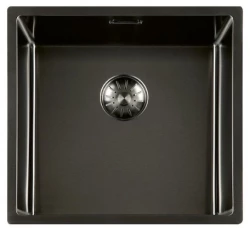 Lorreine 40SP-GunMetal keukenspoelbak 40x40 PVD gun metal, inbouw, vlakbouw en opbouw 1208952366