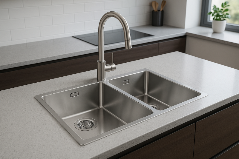 Franke Maris Kaksiosainen ruostumattomasta teräksestä valmistettu pesuallas MRX 220 tasoasennus 1270568051