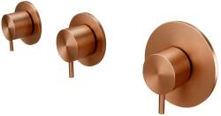 Waterevolution Flow sisäänrakennettu suihkutermostaatti, jossa on 2 sulkuventtiiliä, PVD harjattua kuparia