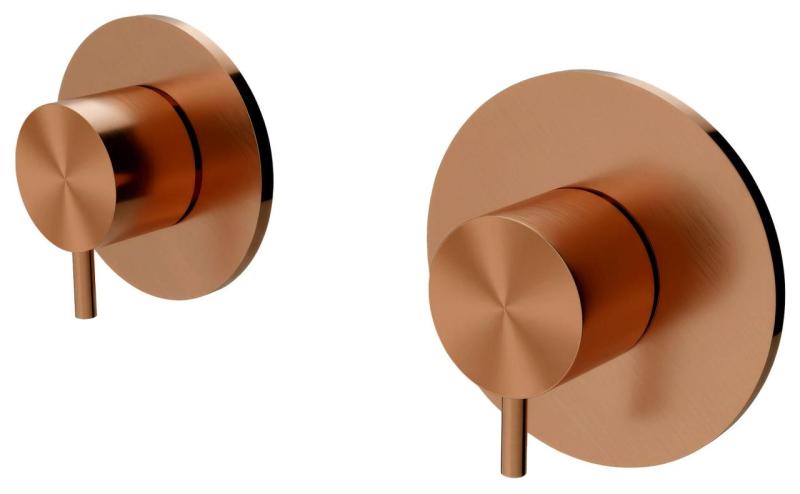 Waterevolution Flow upotettava suihkutermostatti, 1 vaihtoventtiili, kupari