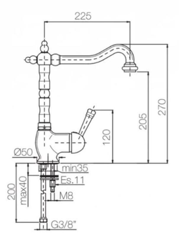 PB nostalginen yksikahvainen keittiöhana ulkoasennus valkoinen kahva ruostumaton teräs 1208952878