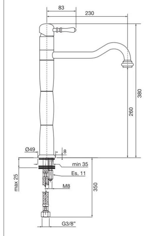 PB Classic Nostalginen pylväs keittiöhana Pronssi 1208952921
