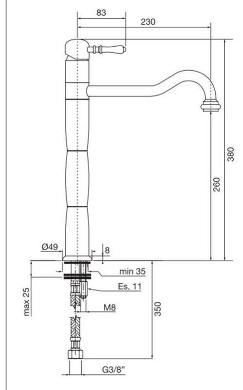 PB Classic Nostalginen pylväss-keittiöhana ruostumaton teräs 1208952922