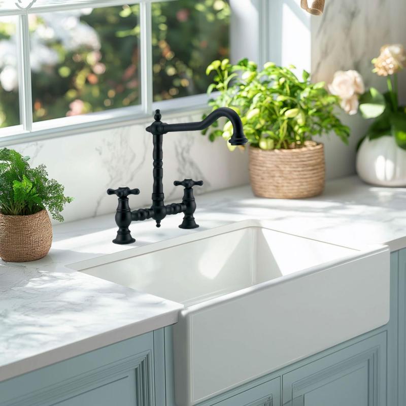 PB Nostalginen Silta-keittiöhana Matta musta kulma-nokka tähtinupilla PBN.ZW.H.ST