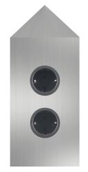 Indux Energiasäiliö, 2 pistorasiaa, maadoitettu kulma, ruostumaton teräs 1208953220