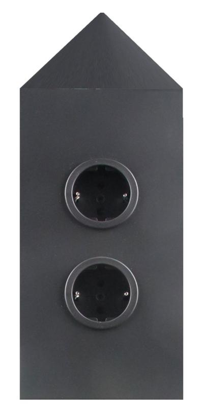Indux Energiasäiliö, 2 pistorasiaa, maadoitettu, kulma, musta 1208953221