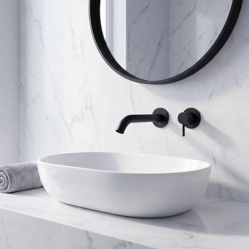 SB Round uppoasennettava pesuallashana, mattamusta - 102mm