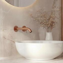 SB Round sisäänrakennettu pesuallashana harjattua kuparia PVD 162mm